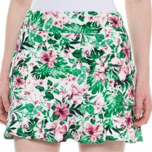 TOMMY BAHAMA ACTIVE Tropical Golf Tennis Knit Skort Size Medium Green Floral